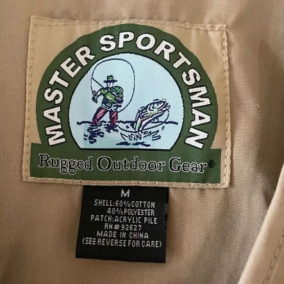 NWT Master Sportsman Khaki Utility Versatile Sporty Fishing Hiking Outdoar Vest - Picture 6 of 9